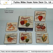 Factory Wholesale Retro Plastic Coaster